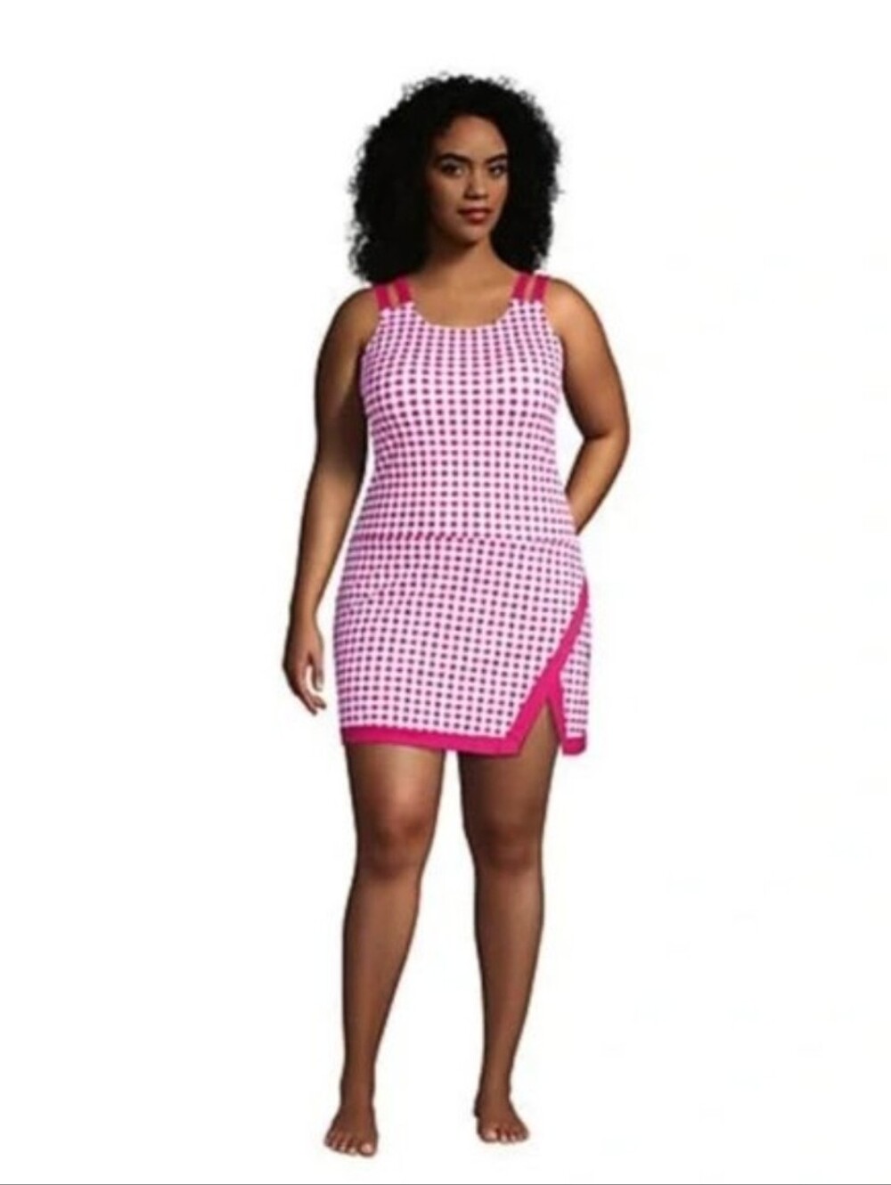 Land’s End Draper James Swim Dress, Size 10 Pink Gingham
